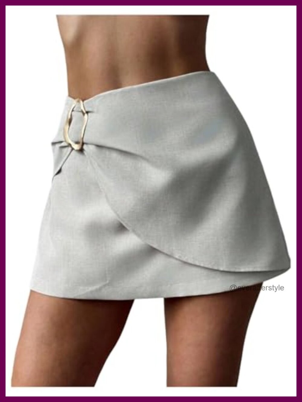 Women's High Waisted Wrap Mini Skort Ruched Front Short Skirt Office Work